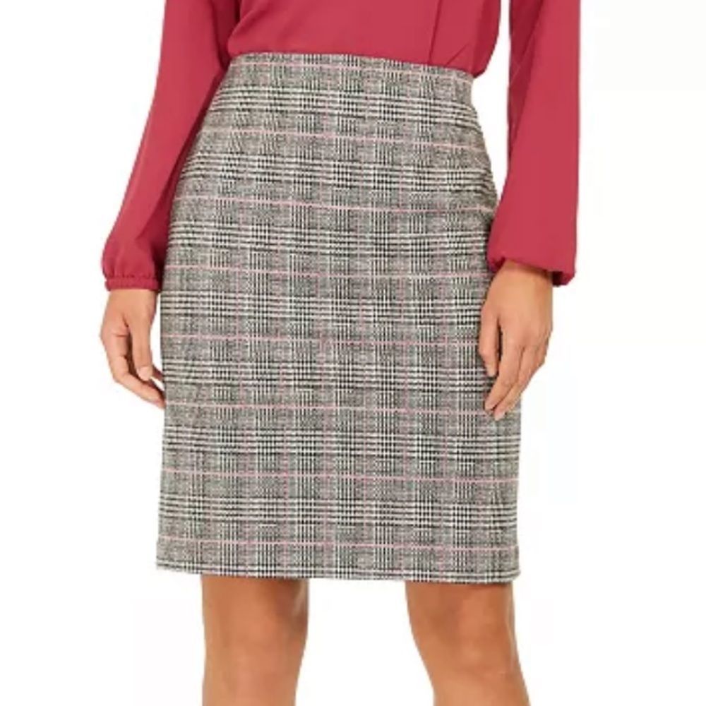 Nine West Plaid Pencil Skirt